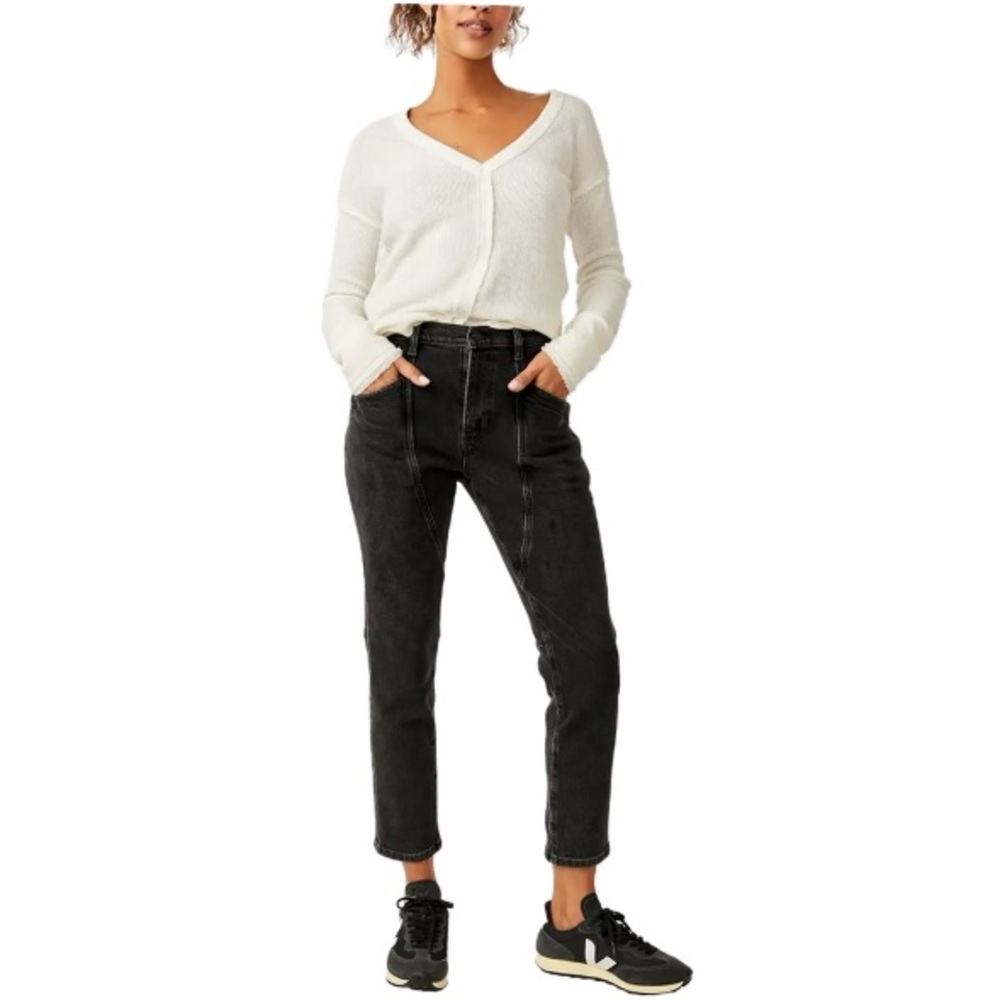 Free People Beacon Mid Rise Slim Crop Jeans